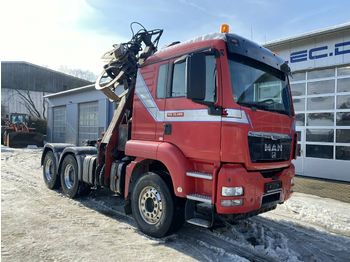 Gozdarska prikolica, Tovornjak z dvigalom MAN 33.480 6x4 Euro 5 Holztransporter Kran + Säge: slika 1