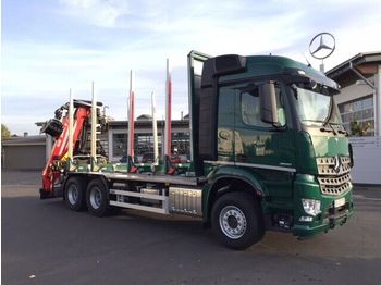 Nov Gozdarska prikolica, Tovornjak z dvigalom Mercedes-Benz Arocs 2651 L 6x4 + Holztransporter: slika 1