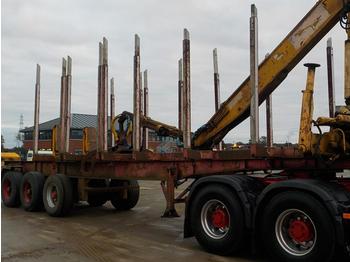 Gozdarska prikolica, Polprikolica Nooteboom Tri Axle Timber Trailer, Hydraulic Crane, Hydraulic Rotating Grapple (Plating Certificate Available): slika 1