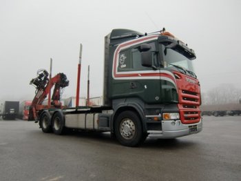 Gozdarska prikolica, Tovornjak za transport lesa Scania R580 V8 6x4 Heckkran Penz 9200 SHL: slika 1