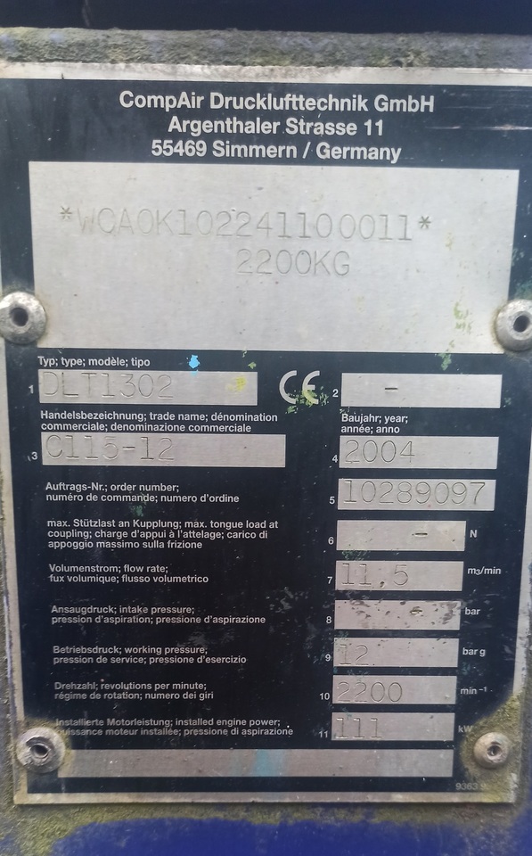 Zračni kompresor COMPAIR DLT 1302: slika 8