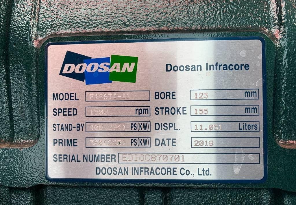 Doosan engine P126TI-II - 330 kVA Generator - DPX-15552  lizing Doosan engine P126TI-II - 330 kVA Generator - DPX-15552: slika 7