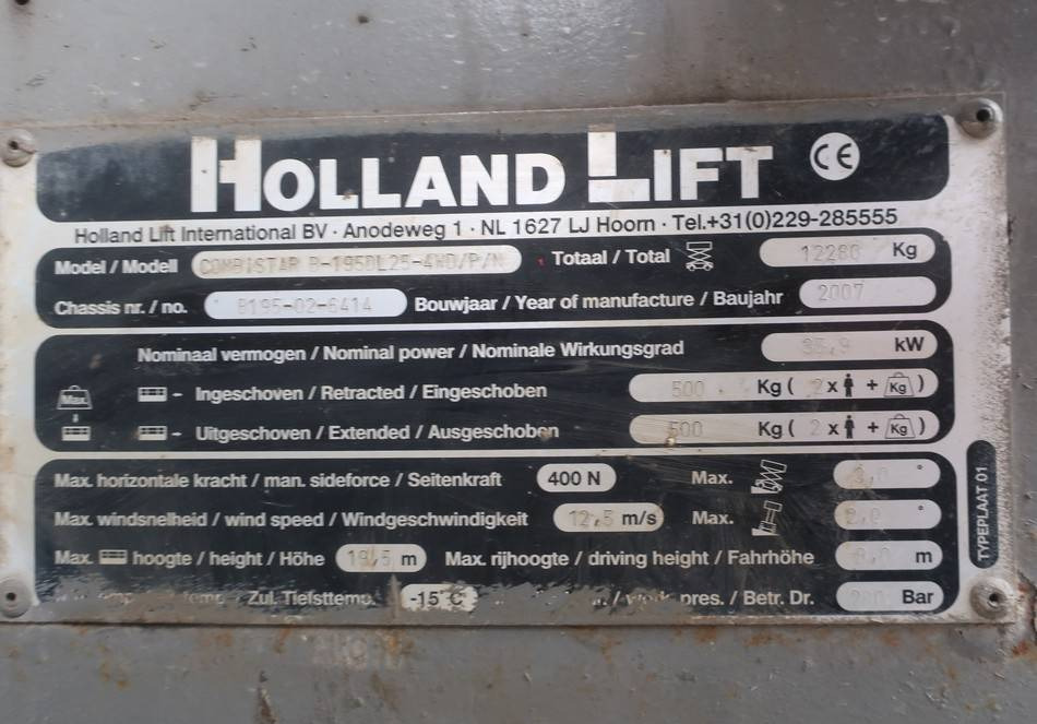 Škarjasta dvižna ploščad Holland Lift B-195DL25 4WD Diesel 4x4 Scissor Work Lift 2150cm: slika 10