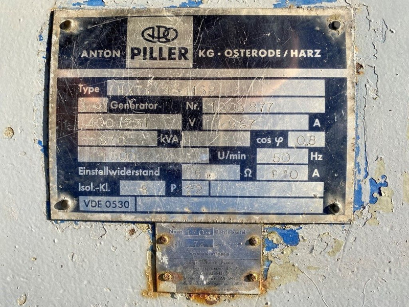 Generator MWM TBRHS 518 V16 Anton Piller 670 kVA generatorset ex emergency: slika 11