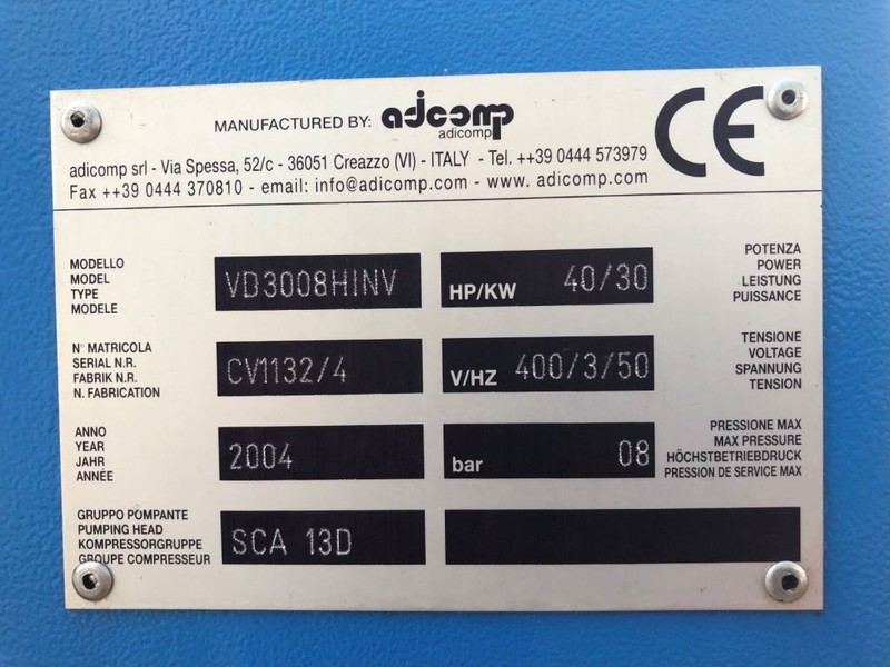 Zračni kompresor Onbekend Adicomp VD3008HINV: slika 5