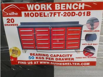 Gradbena oprema Unused 2020 7' Work Bench, Tool Cabinet, 20 Drawers: slika 1