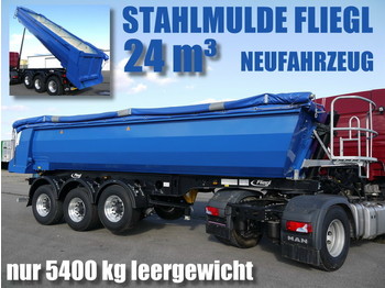 Fliegl DHKS 350/ STAHLRUNDMULDE 24m³ / 5400 kg leer - Kiper polprikolica