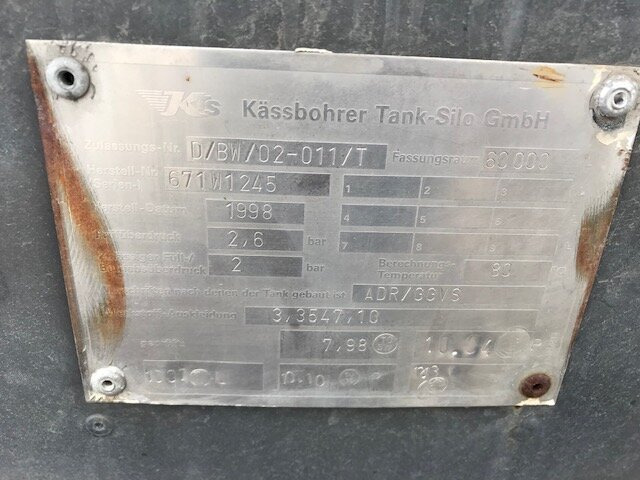 Silos cisterna SSK 60/10-24 ADR Kässbohrer SSK 60/10-24 ADR, 60 cbm,: slika 5