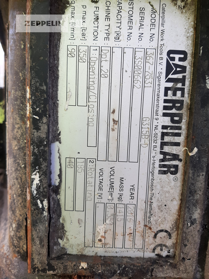 Grabež za Gradbeni stroj Caterpillar G315B/D Abbruchgreif: slika 8