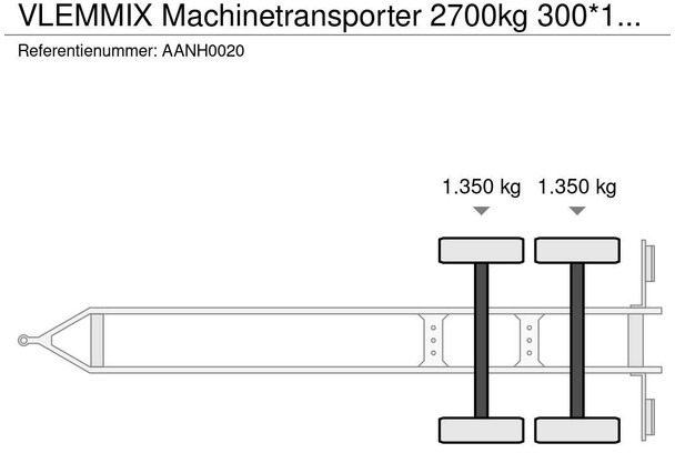 Nov Plato/ Tovorna prikolica Vlemmix Machinetransporter 2700kg 300*150 2X AS 13: slika 12