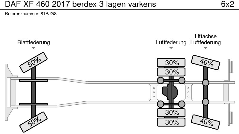 Tovornjak za prevoz živine DAF XF 460 2017 berdex 3 lagen varkens: slika 20
