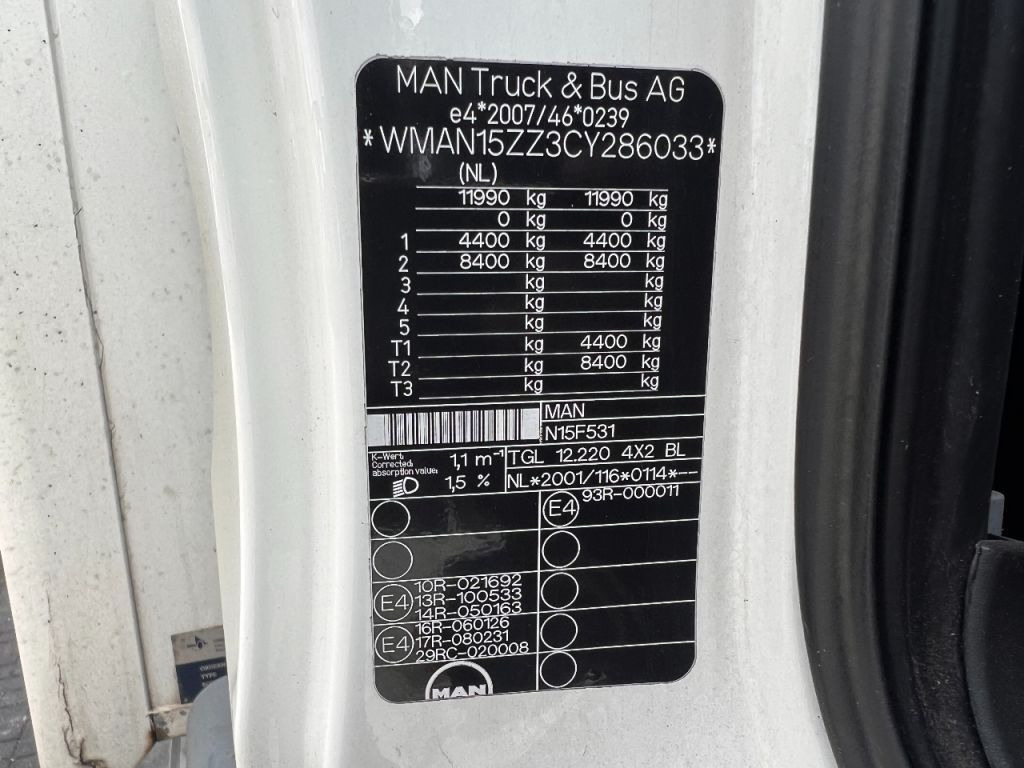 Tovornjak zabojnik MAN TGL 12.220 4X2 EURO 5 - 12 TONS + DHOLLANDIA: slika 12