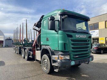 Tovornjak za prevoz lesa, Tovornjak z dvigalom Scania 6X4X4 Holz Komplettzug, Kran Palfinger Epsilon: slika 1