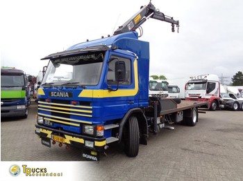 Tovornjak s kesonom, Tovornjak z dvigalom Scania 82M + Manual + Hiab Crane + Blad-Blad + adjustable deck lift + winch: slika 1