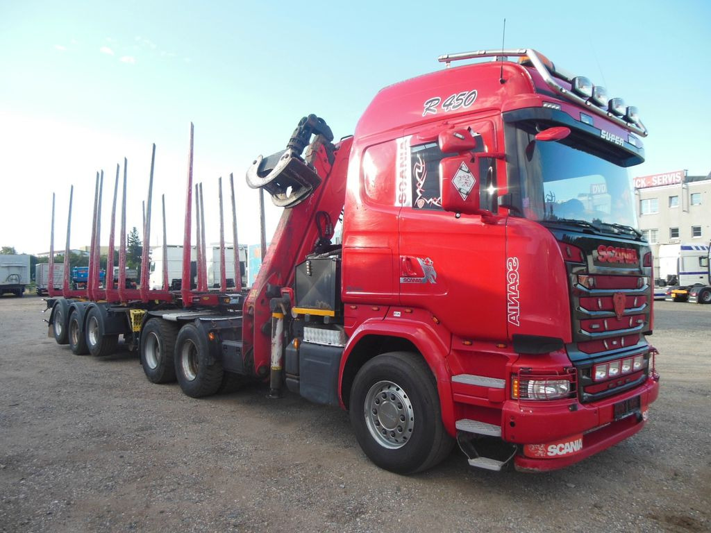 Tovornjak za prevoz lesa, Tovornjak z dvigalom Scania R450,6X4, KRAN, EPSILON 170 + UMIKOV TELESKOP: slika 2