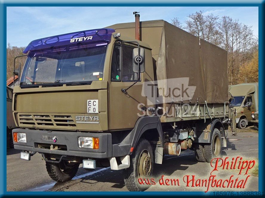 Tovornjak s ponjavo, Tovornjak z dvigalom Steyr Steyr 12S18 Allrad mit Ladekran am Heck: slika 2