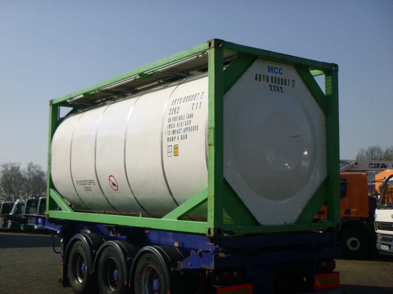 Kontejner cisterna, Polprikolica Danteco Food tank container inox 20 ft / 25 m3 / 1 comp: slika 3