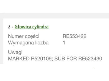 Glava motorja JOHN DEERE
