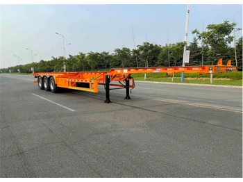 Kontejnerska polprikolica/ Polprikolica z zamenljivim tovoriščem XCMG Hot Sale 3 Axle 40ft Container Semi Trailer Chassis Car Trailers Flat Bed Container Flatbed Semi Trailer: slika 1