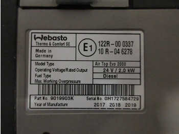 Električni sistem za Tovornjak Volvo 84178403 // WEBASTO AIR TOP EVO 2000 MODEL 2020: slika 5