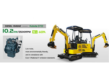 Nov Mini bager Rippa Machinery Group R327-Kubota engine-cab-Global stocking Rapid delivery: slika 5