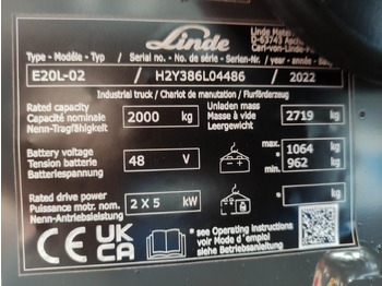 Električni viličar Linde E20L-02-386-EVO *Batterie NEU*: slika 5