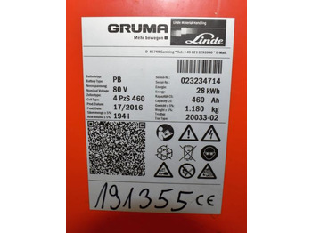 Akumulator za Oprema za rokovanje z materiali GRUMA 80 Volt 4 PzS 460 Ah: slika 5