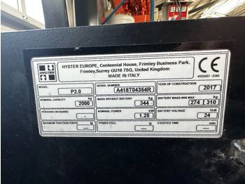 Paletni viličar Hyster P2.0 Palletwagen 2 ton Elektra Pallettruck: slika 4 Paletni viličar Hyster P2.0 Palletwagen 2 ton Elektra Pallettruck: slika 4
