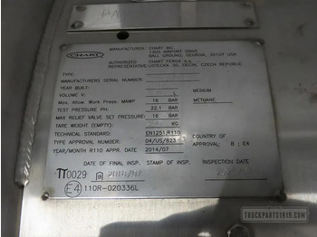 Rezervoar za gorivo za Tovornjak Scania 2859386 LNG tank 406L: slika 3