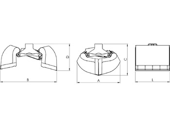 Nov Žlica s prijemalom za Paletno dvigalo Clamshell bucket with high capacity BV-S 650: slika 3