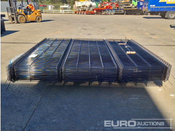 Gradbena oprema Unused Galvanised & Powder Coated Heavy Duty (5mm) Wire Mesh Fencing, 25 x H2.4m x W2.2m Panels, 26 x 60mm x 60mm x3m Posts, with Fittings (Black): slika 2