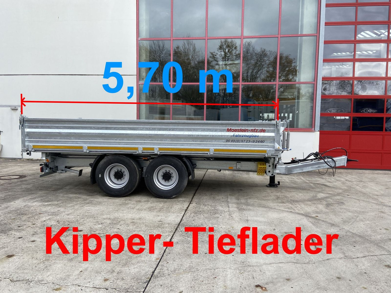 Möslein 14 t Kipper Tieflader 5,70 m lang, Breite Reife - Kiper prikolica: slika 1 Möslein 14 t Kipper Tieflader 5,70 m lang, Breite Reife - Kiper prikolica: slika 1