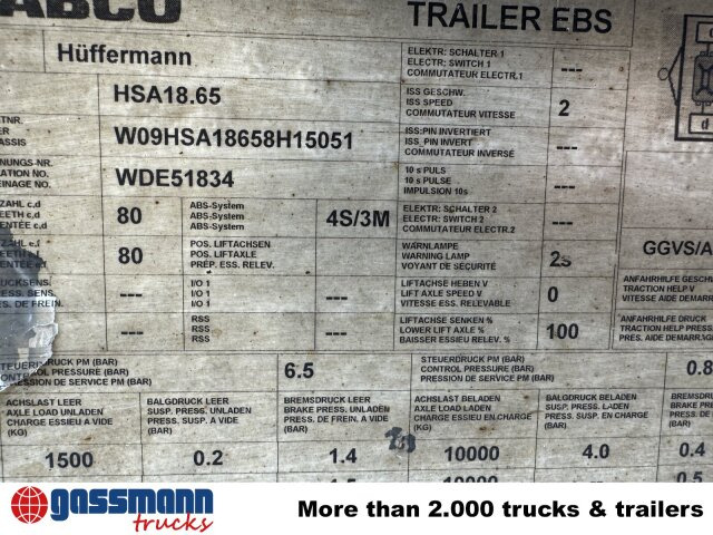 Hüffermann HSA 18.65 Schlittenabroller - Abrol/ Samonakladalec prikolica: slika 5 Hüffermann HSA 18.65 Schlittenabroller - Abrol/ Samonakladalec prikolica: slika 5