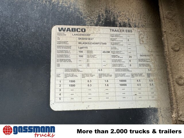 Langendorf SKA-HS 18/27, Stahlmulde ca. 24m³ - Kiper polprikolica: slika 3 Langendorf SKA-HS 18/27, Stahlmulde ca. 24m³ - Kiper polprikolica: slika 3