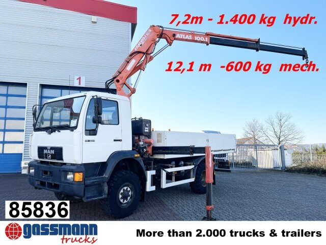 MAN 14.224 LAC 4x4 BB mit Kran Atlas 100.1 - Tovornjak s kesonom, Tovornjak z dvigalom: slika 1 MAN 14.224 LAC 4x4 BB mit Kran Atlas 100.1 - Tovornjak s kesonom, Tovornjak z dvigalom: slika 1