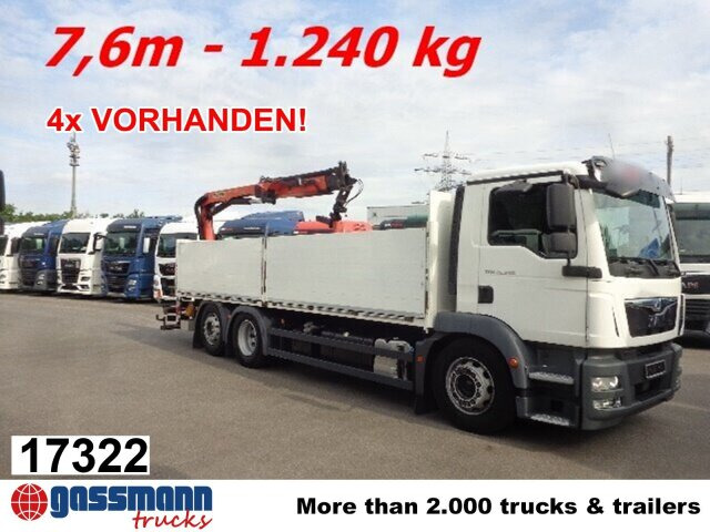 MAN TGM 26.340 6x2-4 LL,Lenk-Liftachse, Heckkran, - Tovornjak s kesonom, Tovornjak z dvigalom: slika 1 MAN TGM 26.340 6x2-4 LL,Lenk-Liftachse, Heckkran, - Tovornjak s kesonom, Tovornjak z dvigalom: slika 1