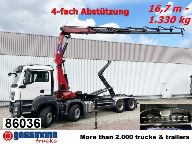 MAN TGS 35.480 8X4 BL, Intarder, Kran HMF 3220-K6, - Kotalni prekucni tovornjak, Tovornjak z dvigalom: slika 1 MAN TGS 35.480 8X4 BL, Intarder, Kran HMF 3220-K6, - Kotalni prekucni tovornjak, Tovornjak z dvigalom: slika 1