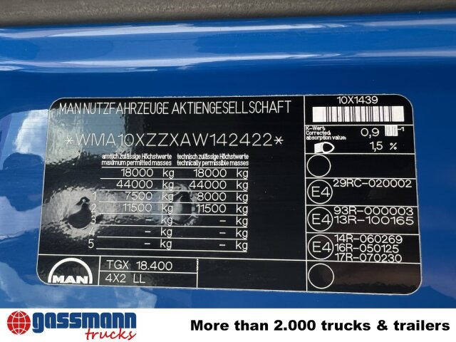 MAN TGX 18.400 4X2 LL, Fahrschule, XLX-Fahrerhaus - Kontejnerski tovornjak/ Tovornjak z zamenljivim tovoriščem: slika 2 MAN TGX 18.400 4X2 LL, Fahrschule, XLX-Fahrerhaus - Kontejnerski tovornjak/ Tovornjak z zamenljivim tovoriščem: slika 2