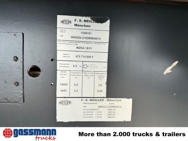 Meiller MZDA 18/21, Stahlbordwände, ca. 10m³ - Kiper prikolica: slika 3 Meiller MZDA 18/21, Stahlbordwände, ca. 10m³ - Kiper prikolica: slika 3