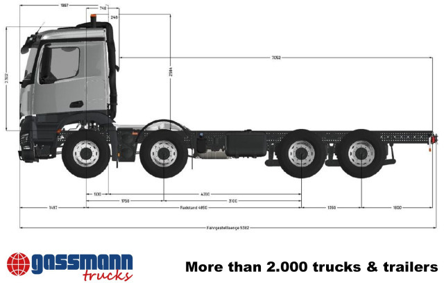 Mercedes-Benz Arocs 3253 L 8x4/4, MultimediaCockpit, Navi, - Tovornjak-šasija: slika 5 Mercedes-Benz Arocs 3253 L 8x4/4, MultimediaCockpit, Navi, - Tovornjak-šasija: slika 5