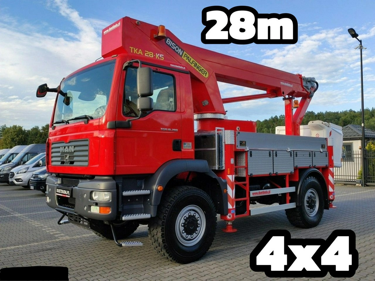 MAN TGM 18.280 4x4 Zwyżka Bison Palfinger TKA 28 Podnośnik Koszowy - Dvižna ploščad montirana na tovornjak: slika 1 MAN TGM 18.280 4x4 Zwyżka Bison Palfinger TKA 28 Podnośnik Koszowy - Dvižna ploščad montirana na tovornjak: slika 1
