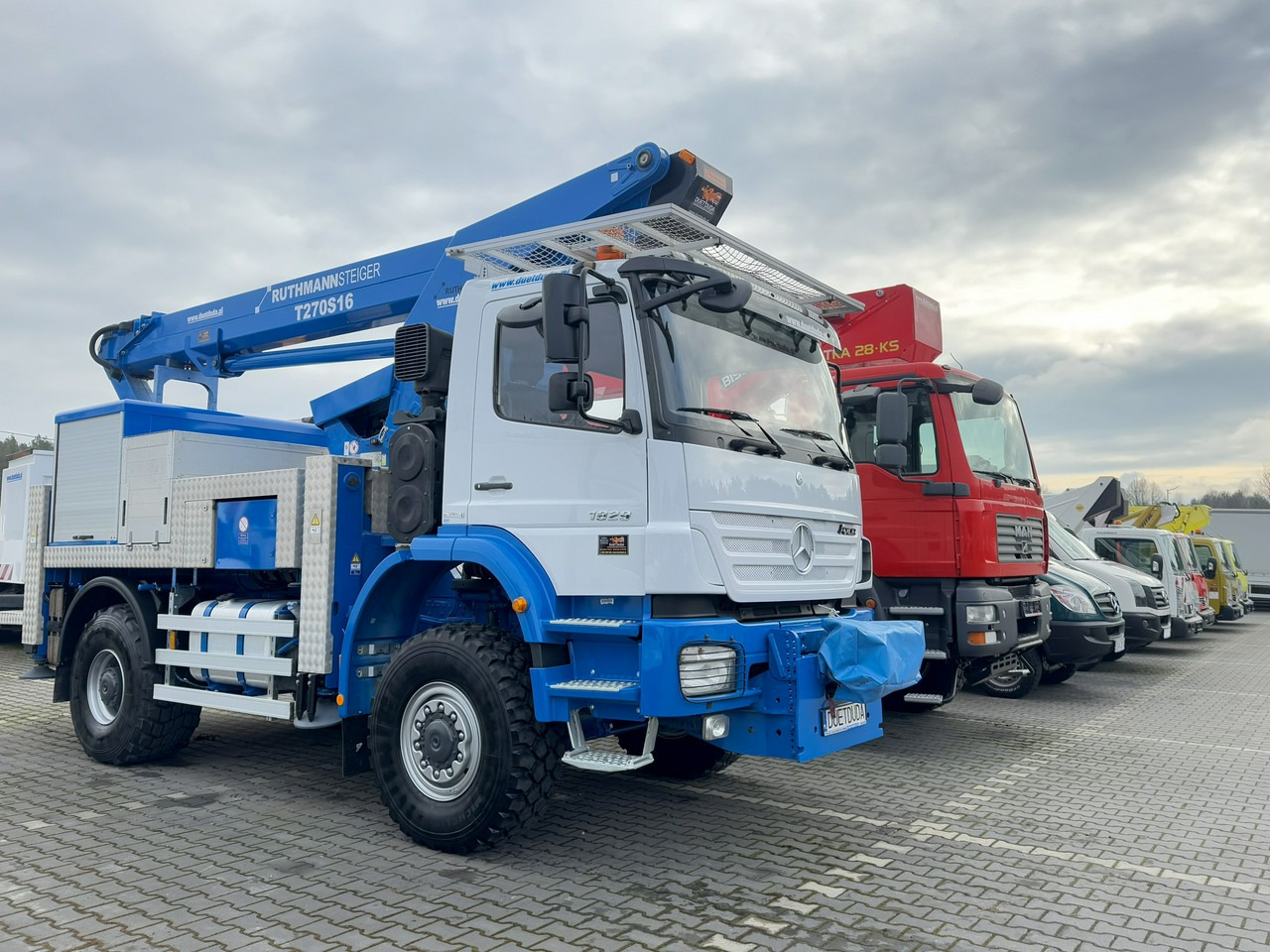 Mercedes AXOR 1829 4x4 Zwyżka RUTHMANN STEIGER T270S16 Podnośnik Koszowy - Dvižna ploščad montirana na tovornjak: slika 1 Mercedes AXOR 1829 4x4 Zwyżka RUTHMANN STEIGER T270S16 Podnośnik Koszowy - Dvižna ploščad montirana na tovornjak: slika 1