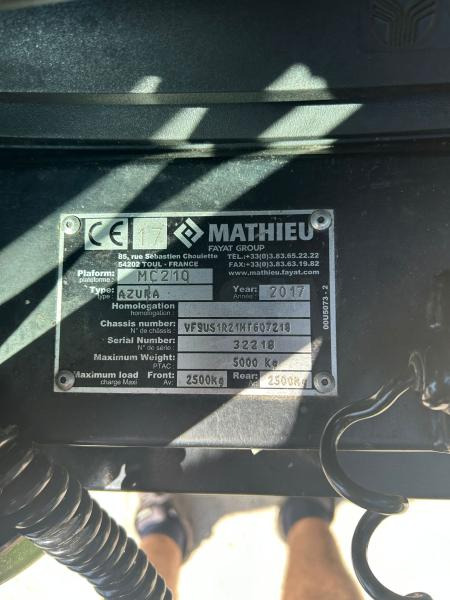 Mathieu Azura MC210 - Vozilo za pometanje: slika 5 Mathieu Azura MC210 - Vozilo za pometanje: slika 5