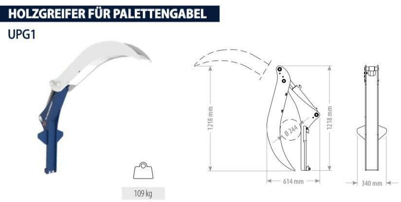Nov Priključek za Gozdarska oprema Stammgreifer Holzgreifer Niederhalter Palettengabel Frontlader: slika 7