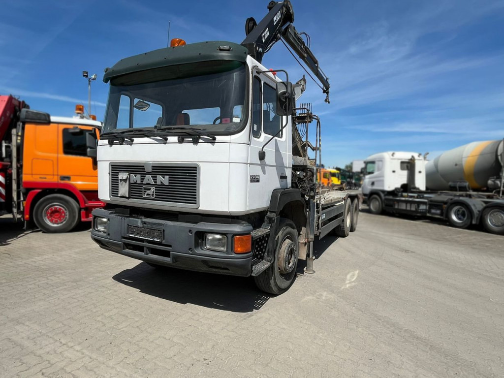 MAN F2000 27.342 6x4 Abrollkipper mit Kran - Kotalni prekucni tovornjak, Tovornjak z dvigalom: slika 1 MAN F2000 27.342 6x4 Abrollkipper mit Kran - Kotalni prekucni tovornjak, Tovornjak z dvigalom: slika 1