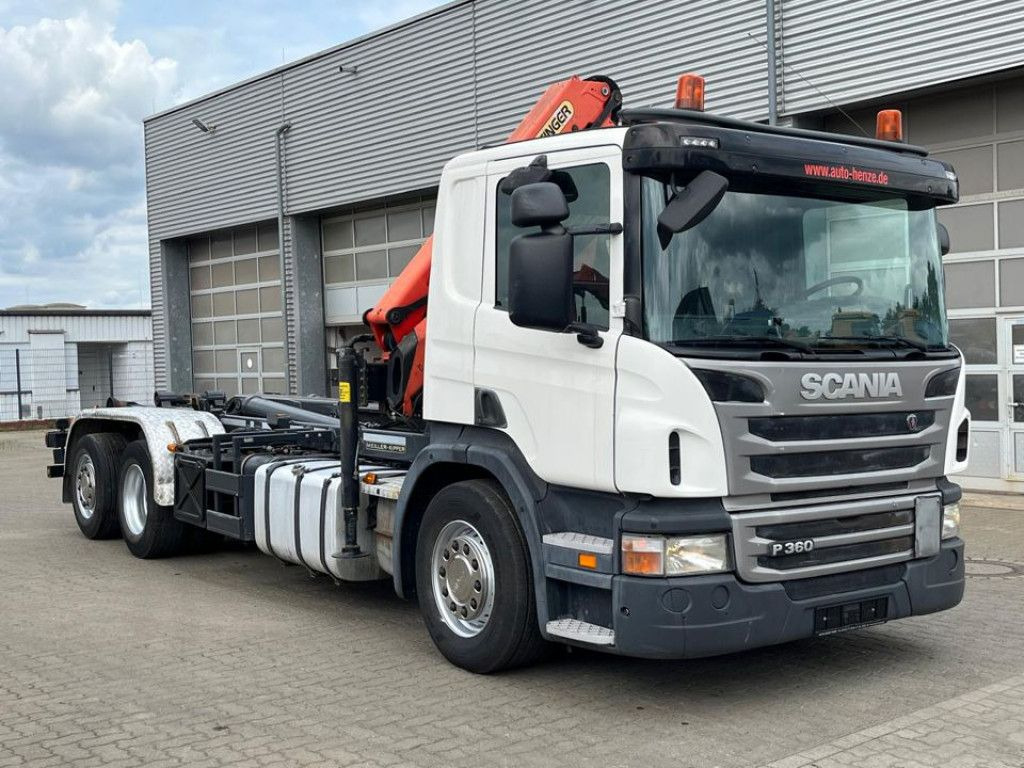 Scania P 360 6x2 Abrollkipper mit Kran Lift/Lenkachse Scania P 360 6x2 Abrollkipper mit Kran Lift/Lenkachse - Kotalni prekucni tovornjak, Tovornjak z dvigalom: slika 2 Scania P 360 6x2 Abrollkipper mit Kran Lift/Lenkachse Scania P 360 6x2 Abrollkipper mit Kran Lift/Lenkachse - Kotalni prekucni tovornjak, Tovornjak z dvigalom: slika 2