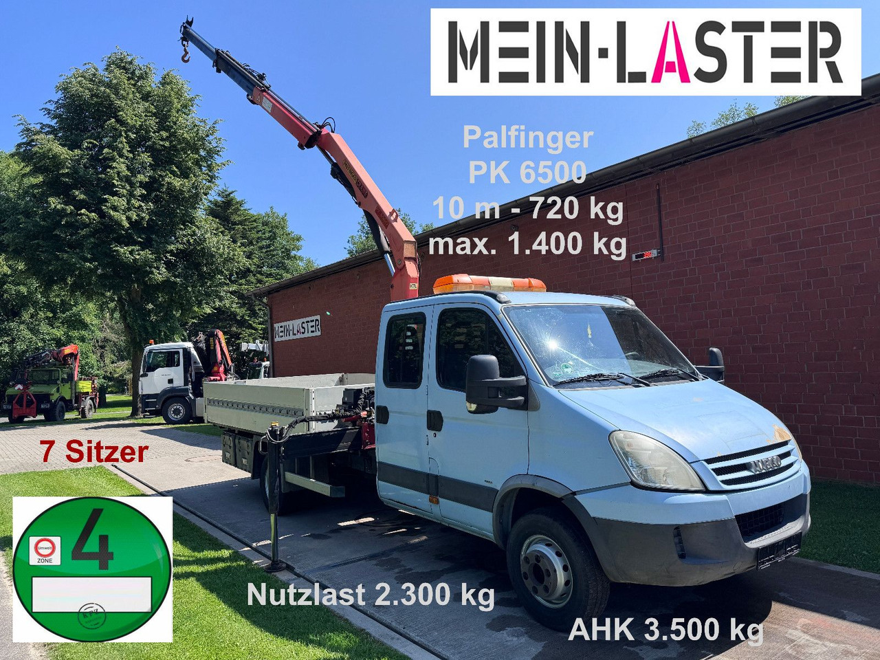Iveco 65C180 3.0d Palfinger PK 6500 7 Sitzer NL 2300kg - Dostavno vozilo s kesonom, Dostavno vozilo z dvojno kabino: slika 1 Iveco 65C180 3.0d Palfinger PK 6500 7 Sitzer NL 2300kg - Dostavno vozilo s kesonom, Dostavno vozilo z dvojno kabino: slika 1