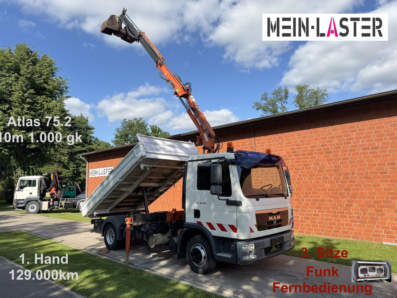 MAN TGL 8.150 3 S-Kipper Atlas 75 10m -1t. Funk FB - Dostavno vozilo prekucnik: slika 1 MAN TGL 8.150 3 S-Kipper Atlas 75 10m -1t. Funk FB - Dostavno vozilo prekucnik: slika 1
