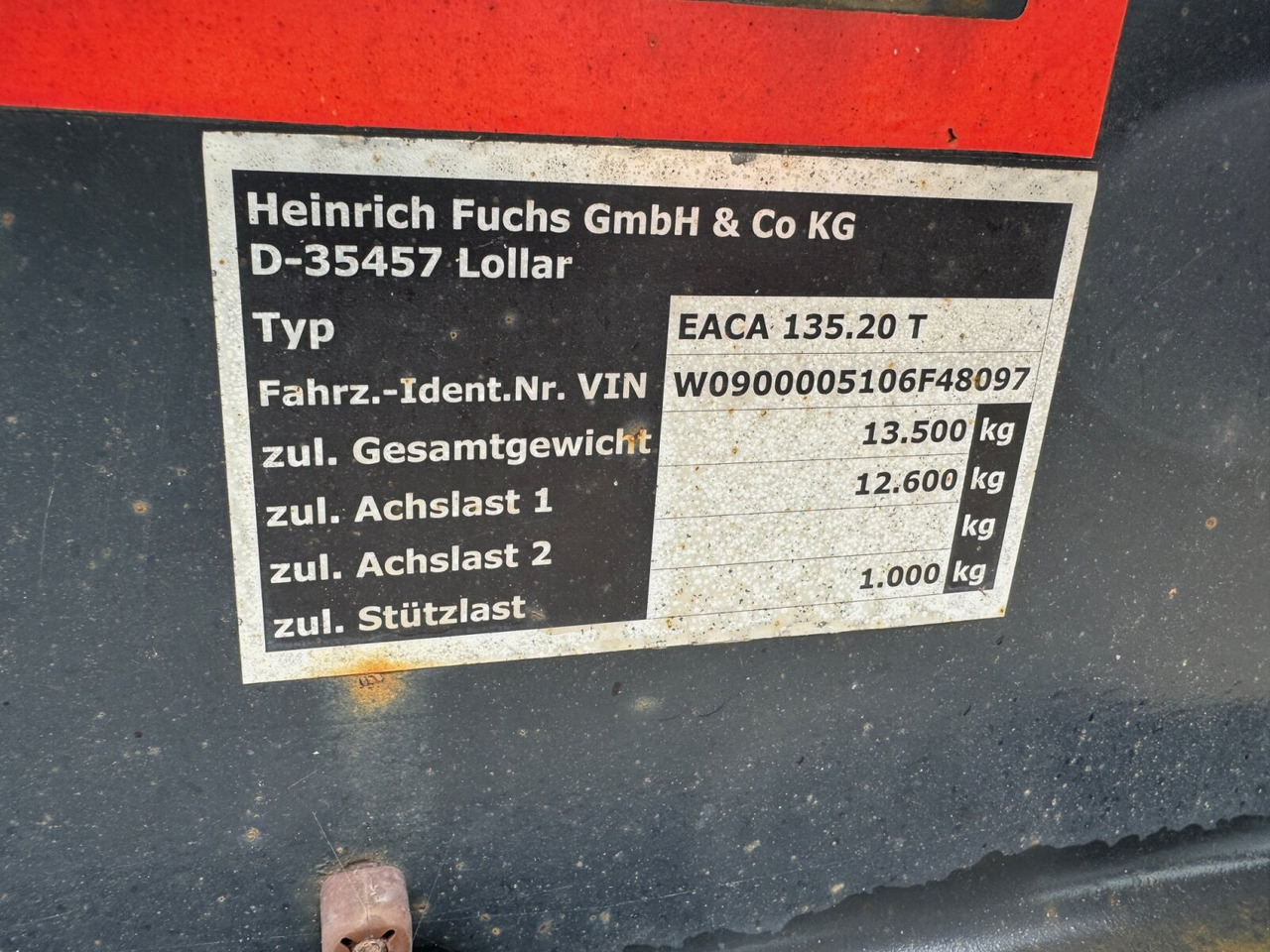 EACA 135.20 T FUCHS EACA 135.20 T, Absetzanhänger für 1 Mulde - Abrol/ Samonakladalec prikolica: slika 2 EACA 135.20 T FUCHS EACA 135.20 T, Absetzanhänger für 1 Mulde - Abrol/ Samonakladalec prikolica: slika 2
