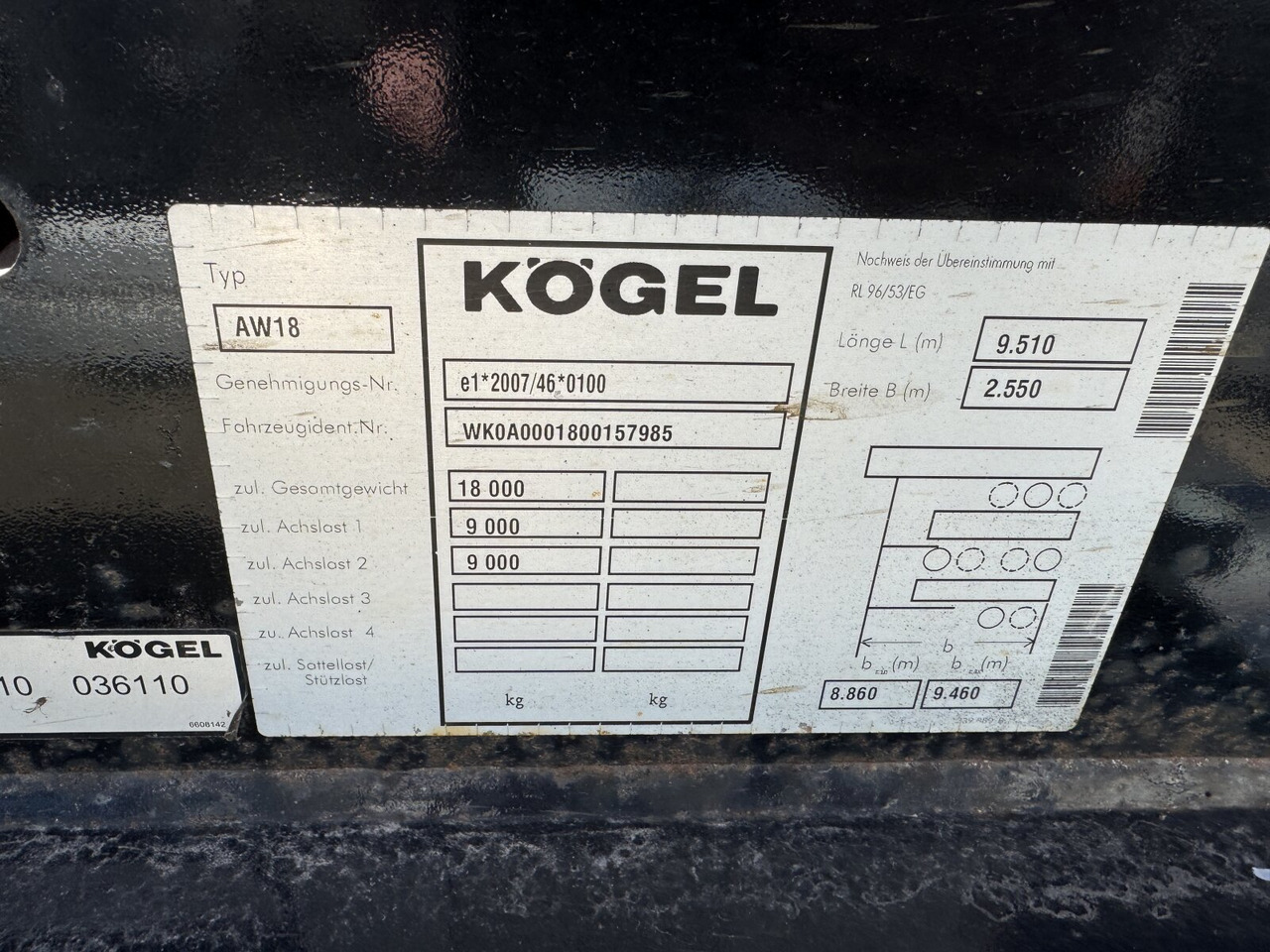 Kögel AW 18 AW 18 - Kontejnerska prikolica/ Prikolica z zamenljivim tovoriščem: slika 2 Kögel AW 18 AW 18 - Kontejnerska prikolica/ Prikolica z zamenljivim tovoriščem: slika 2
